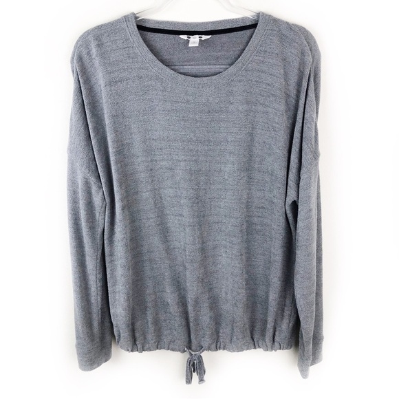 Three Dots Charcoal velour knit sweater size: M - Picture 2 of 10